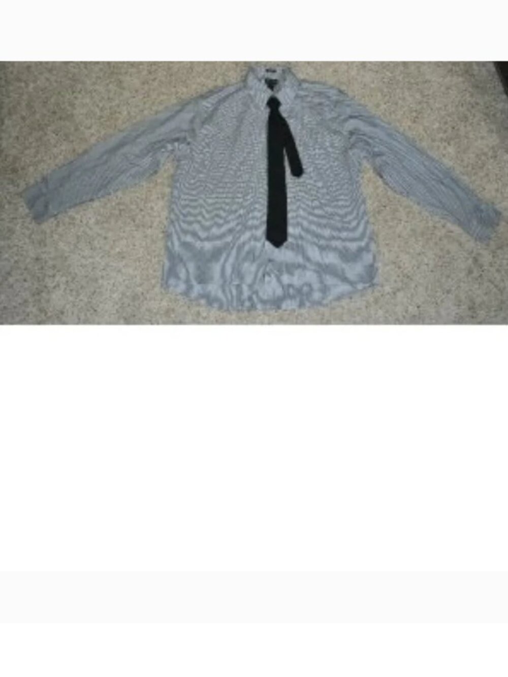 Axcess Dress Shirt & Tie Set Mens XL Black Checked Long Sleeve Point Collar